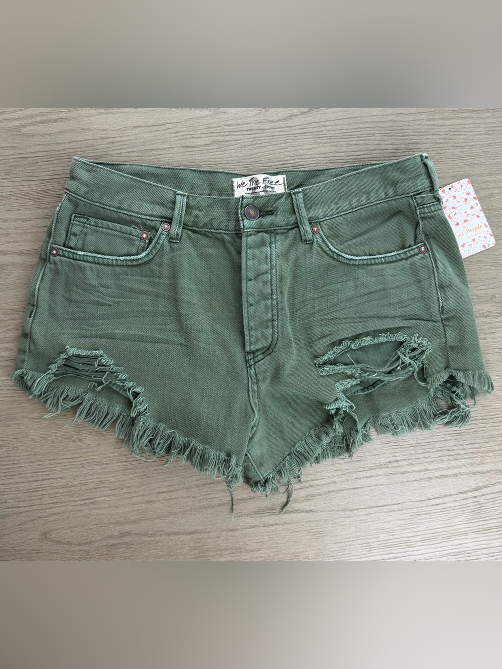 Free People We The Free Loving Good Vibrations Shorts Sage 28 NWT